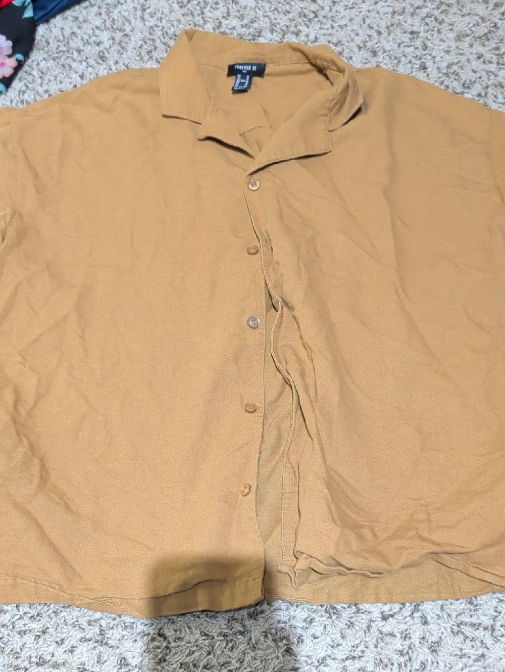 Forever 21 Men’s Casual Button-Down Shirt - Mustard